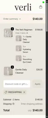 Verli coupon verification screenshot