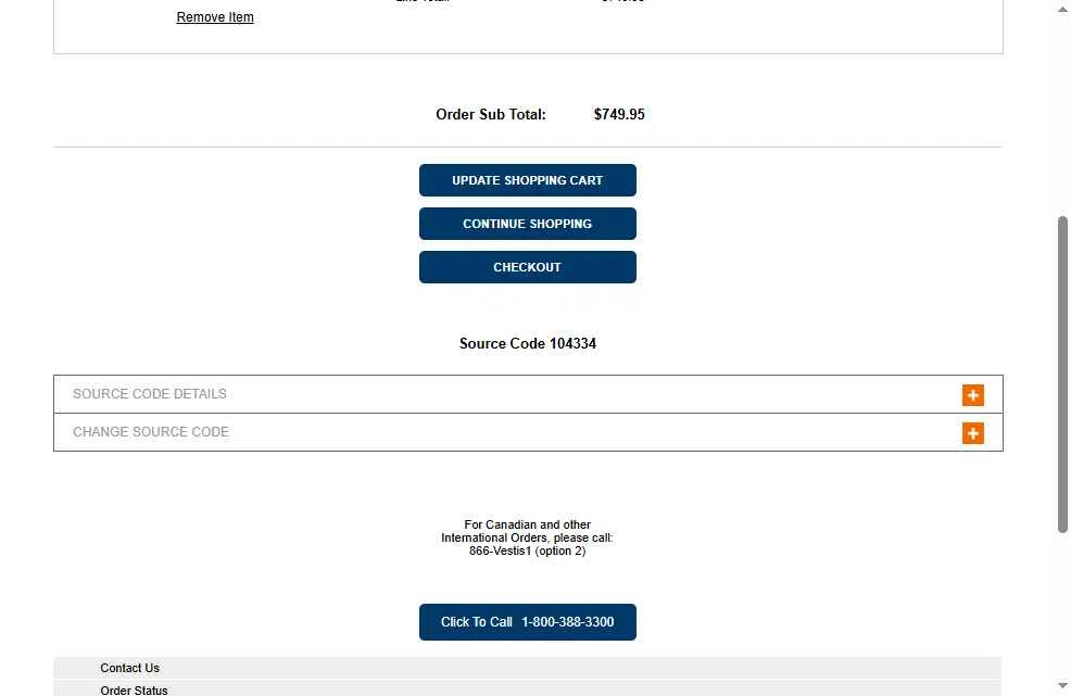 Vestis Uniform checkout page showing Vestis Uniform promo code box | Screenshot taken by SimplyCodes community member on Oct 27, 2025