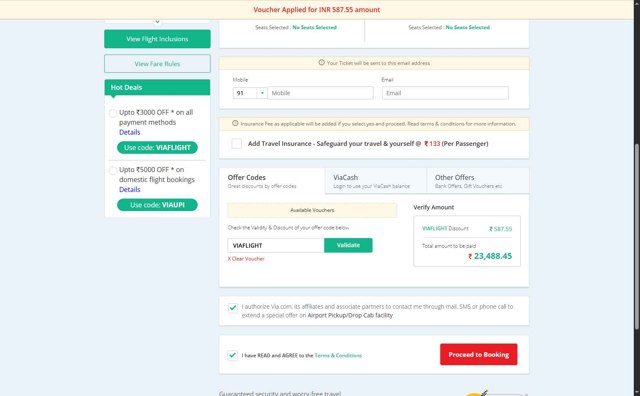 Via.com checkout page showing Via.com promo code box | Screenshot taken by SimplyCodes community member on Jun 1, 2025