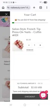 Viai Beauty coupon verification screenshot