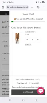 Viai Beauty coupon verification screenshot