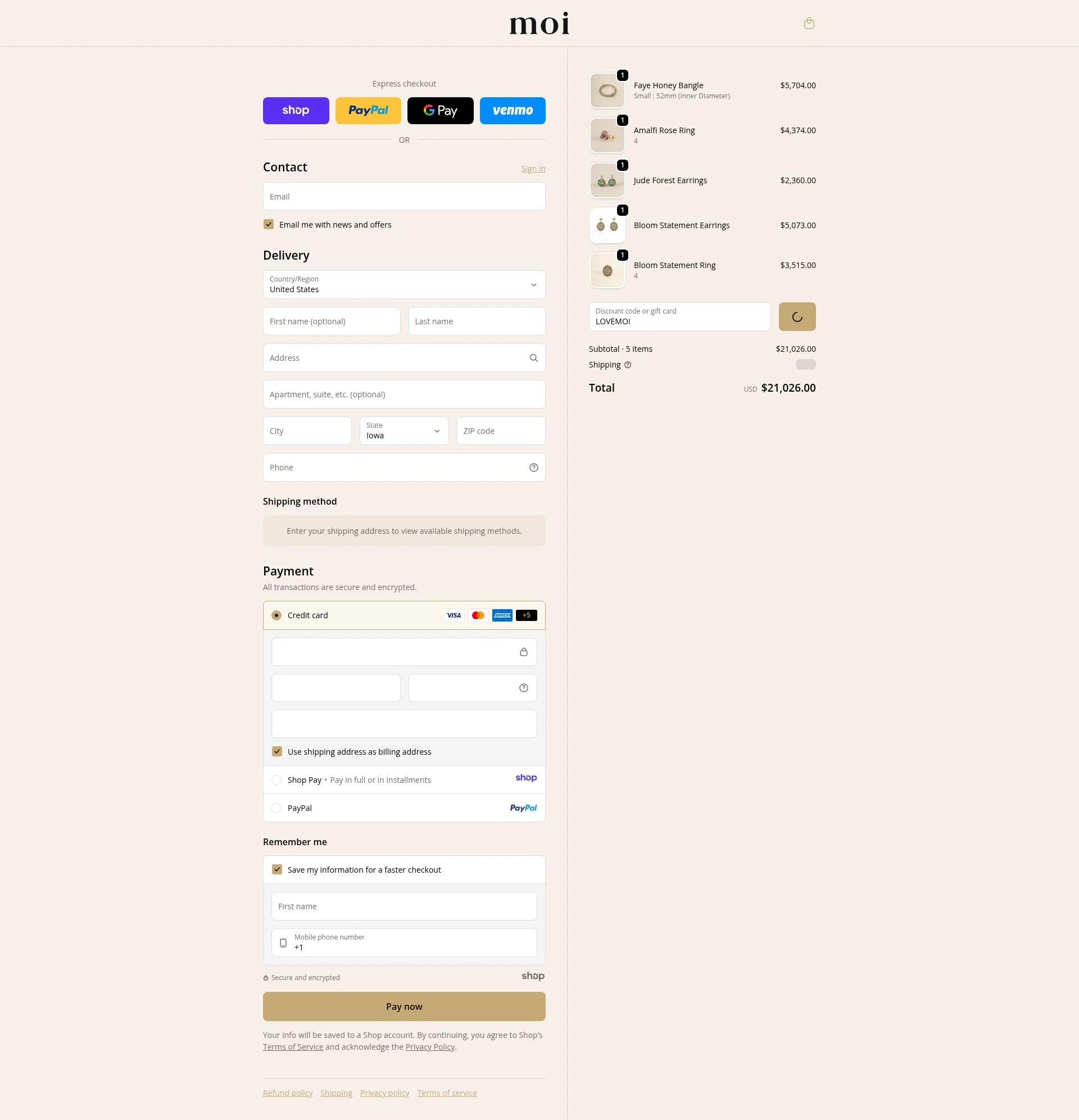 Vibe with MOI checkout page showing Vibe with MOI promo code box | Screenshot taken by SimplyCodes community member on Dec 23, 2025