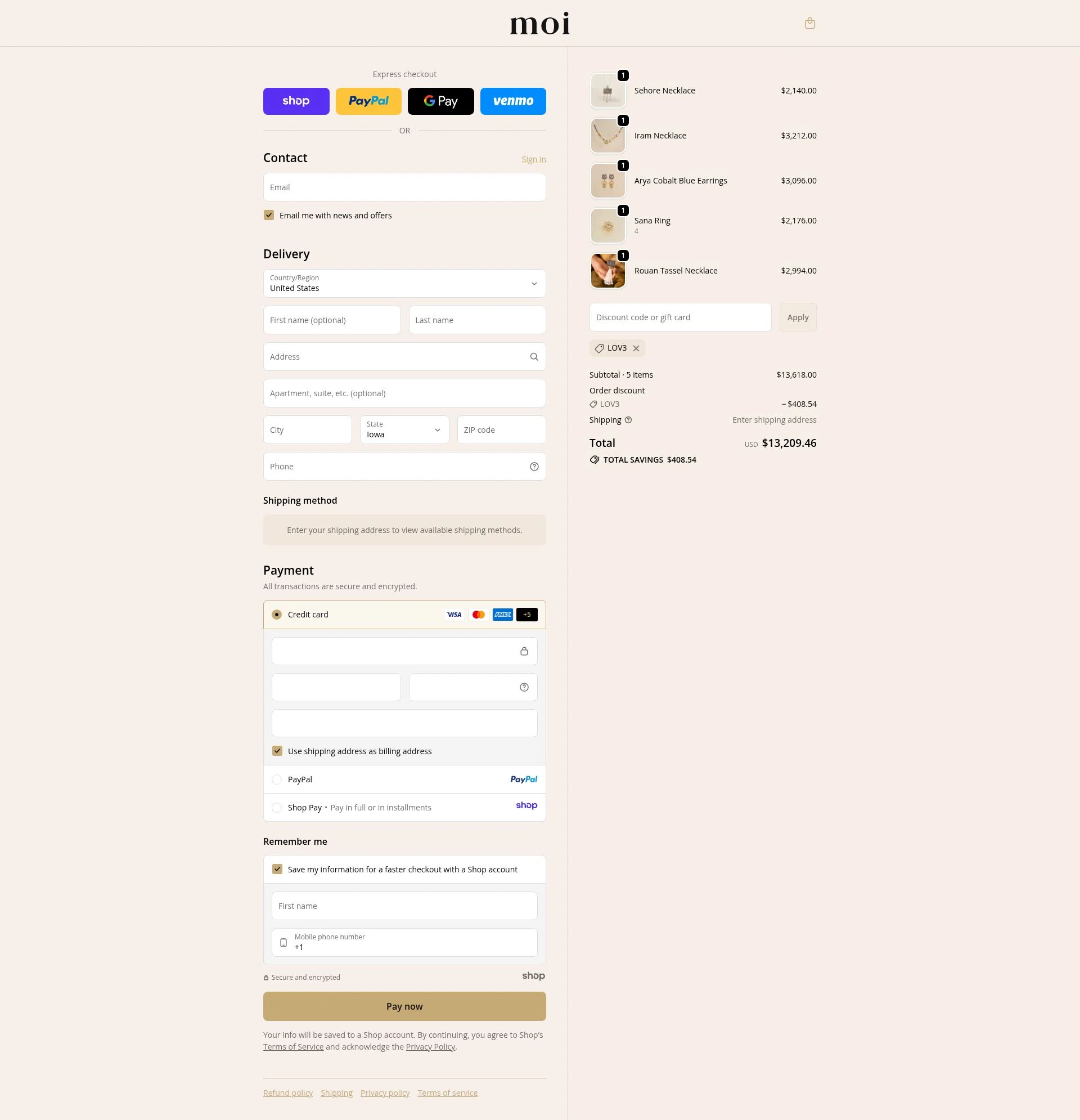 Vibe with MOI checkout page showing Vibe with MOI promo code box | Screenshot taken by SimplyCodes community member on Dec 5, 2025