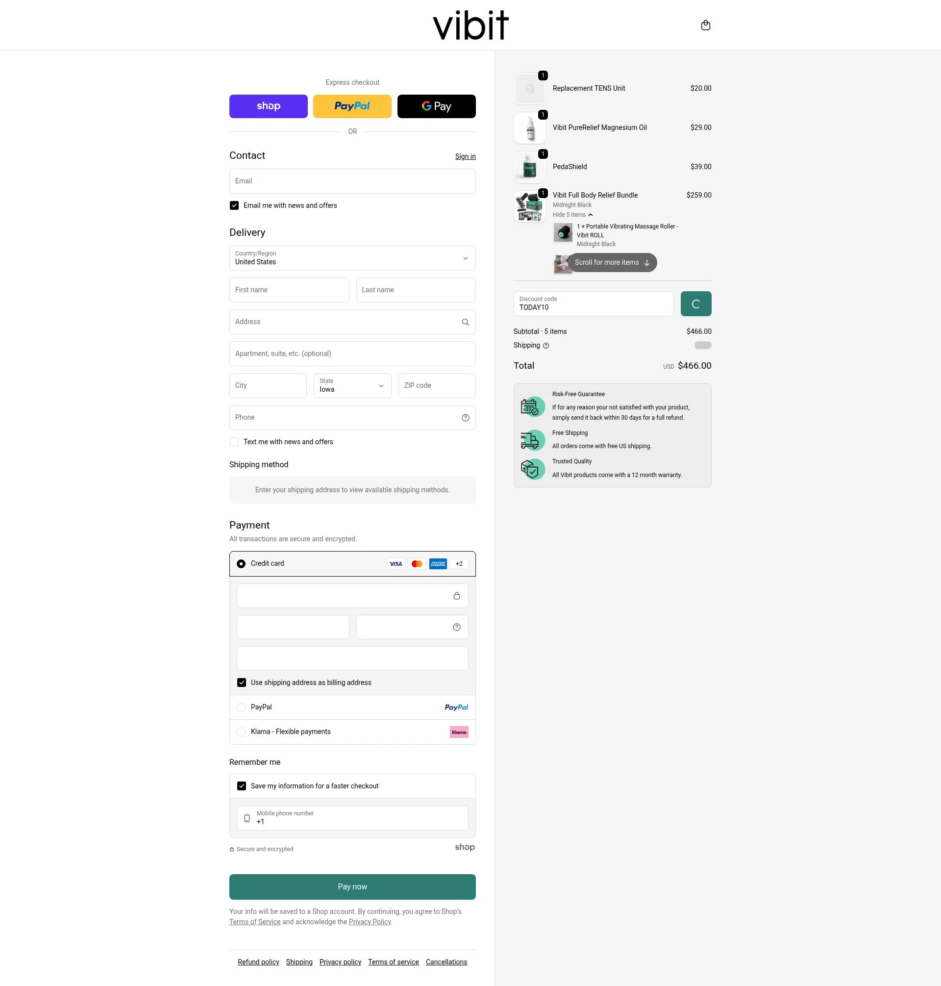 Vibit US checkout page showing Vibit US promo code box | Screenshot taken by SimplyCodes community member on Jan 28, 2026