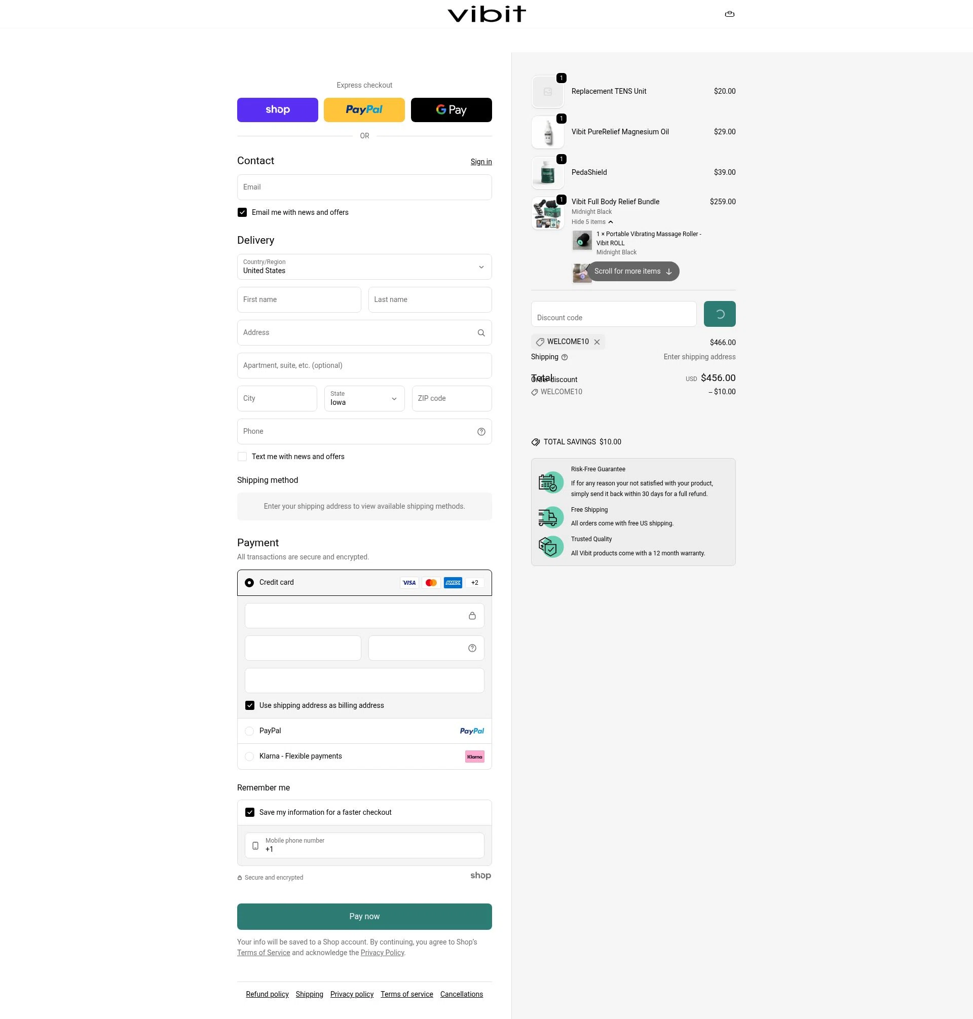 Vibit US checkout page showing Vibit US promo code box | Screenshot taken by SimplyCodes community member on Jan 28, 2026