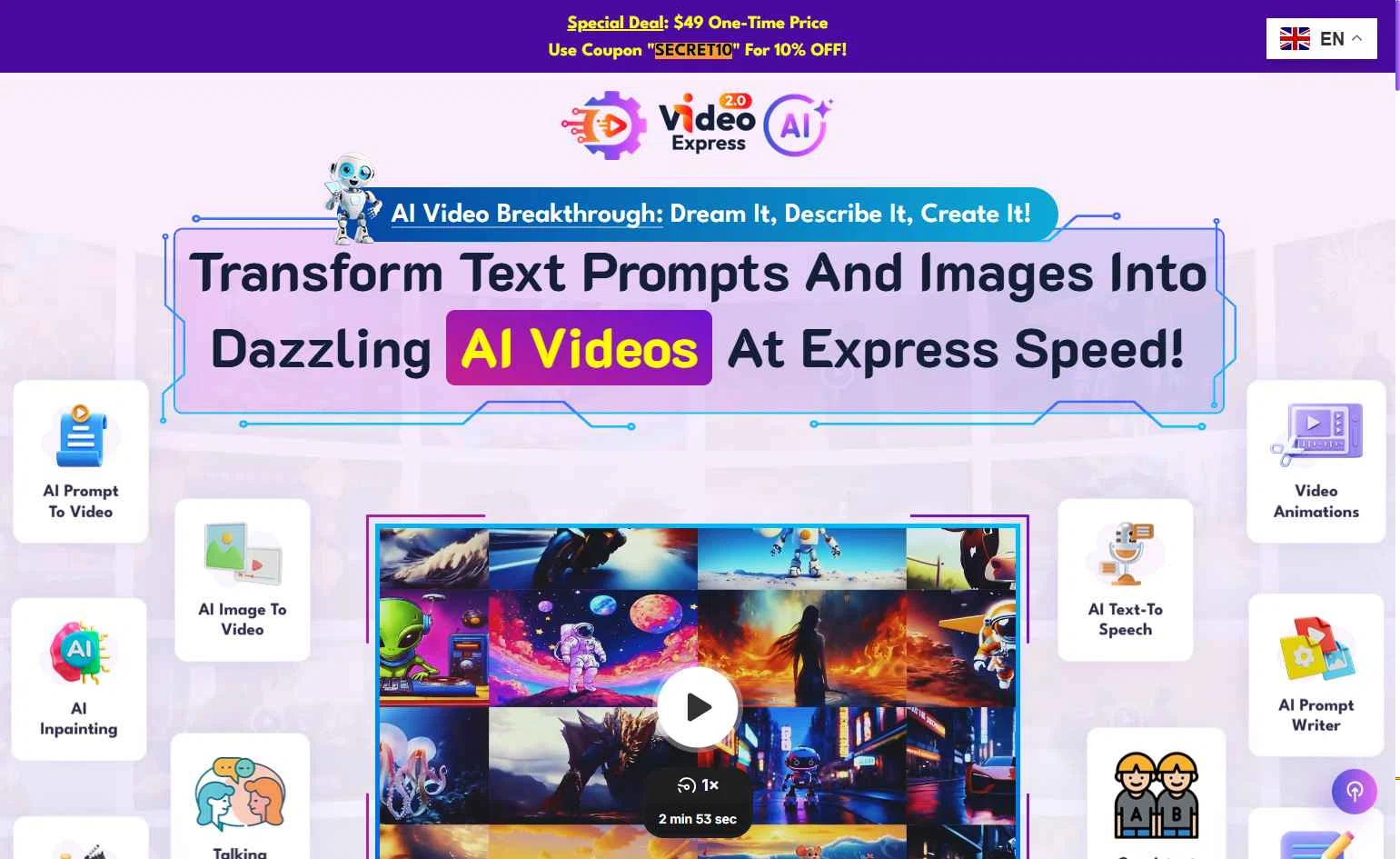 VideoExpress.ai checkout page showing VideoExpress.ai promo code box | Screenshot taken by SimplyCodes community member on Jan 9, 2026