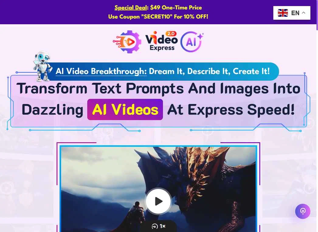 VideoExpress.ai checkout page showing VideoExpress.ai promo code box | Screenshot taken by SimplyCodes community member on Feb 7, 2026