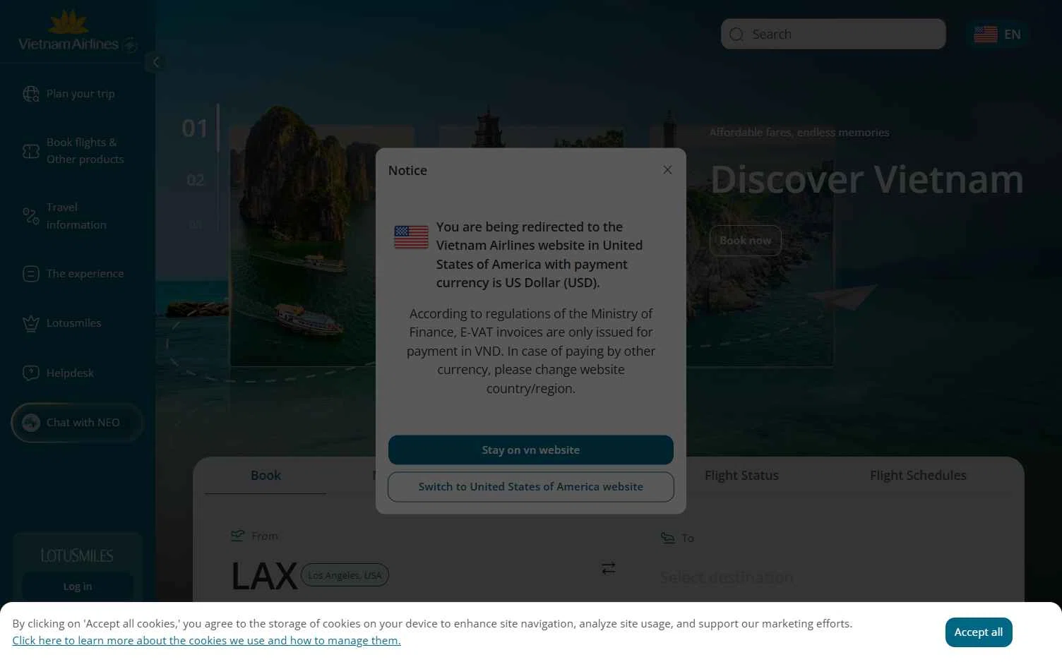 Vietnam Airlines checkout page showing Vietnam Airlines promo code box | Screenshot taken by SimplyCodes community member on Jan 20, 2026
