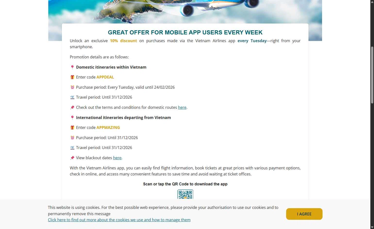 Vietnam Airlines checkout page showing Vietnam Airlines promo code box | Screenshot taken by SimplyCodes community member on Feb 16, 2026