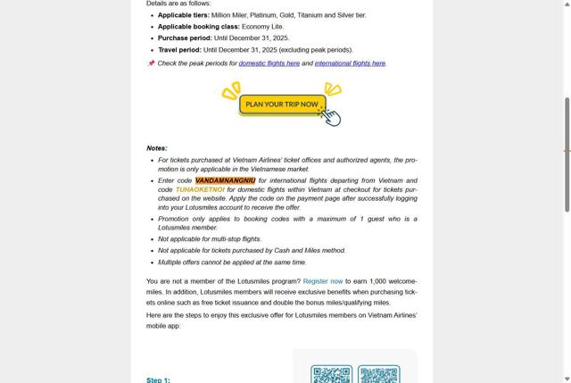 Vietnam Airlines checkout page showing Vietnam Airlines promo code box | Screenshot taken by SimplyCodes community member on Sep 16, 2025