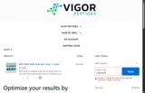 Vigor Peptides coupon verification screenshot