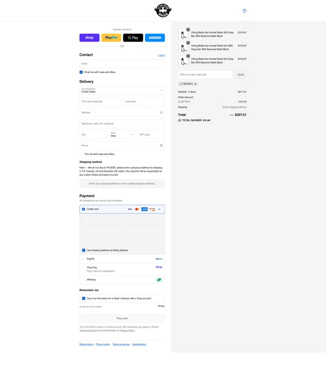 Viking Bags checkout page showing Viking Bags promo code box | Screenshot taken by SimplyCodes community member on Aug 31, 2025