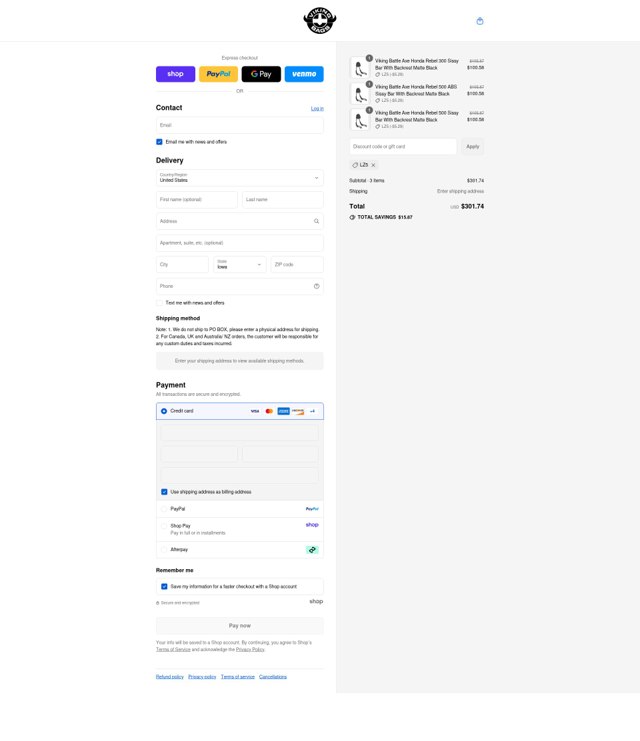 Viking Bags checkout page showing Viking Bags promo code box | Screenshot taken by SimplyCodes community member on Aug 31, 2025