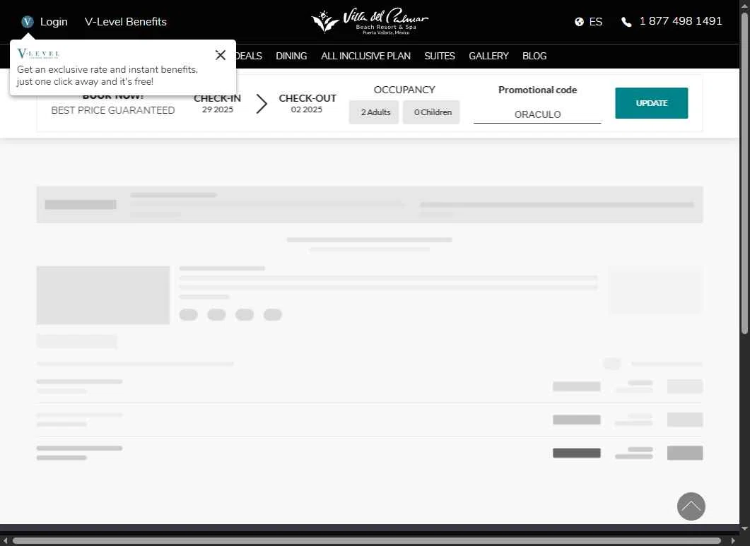 The Villa Group Resorts & Spas checkout page showing The Villa Group Resorts & Spas promo code box | Screenshot taken by SimplyCodes community member on Nov 28, 2025