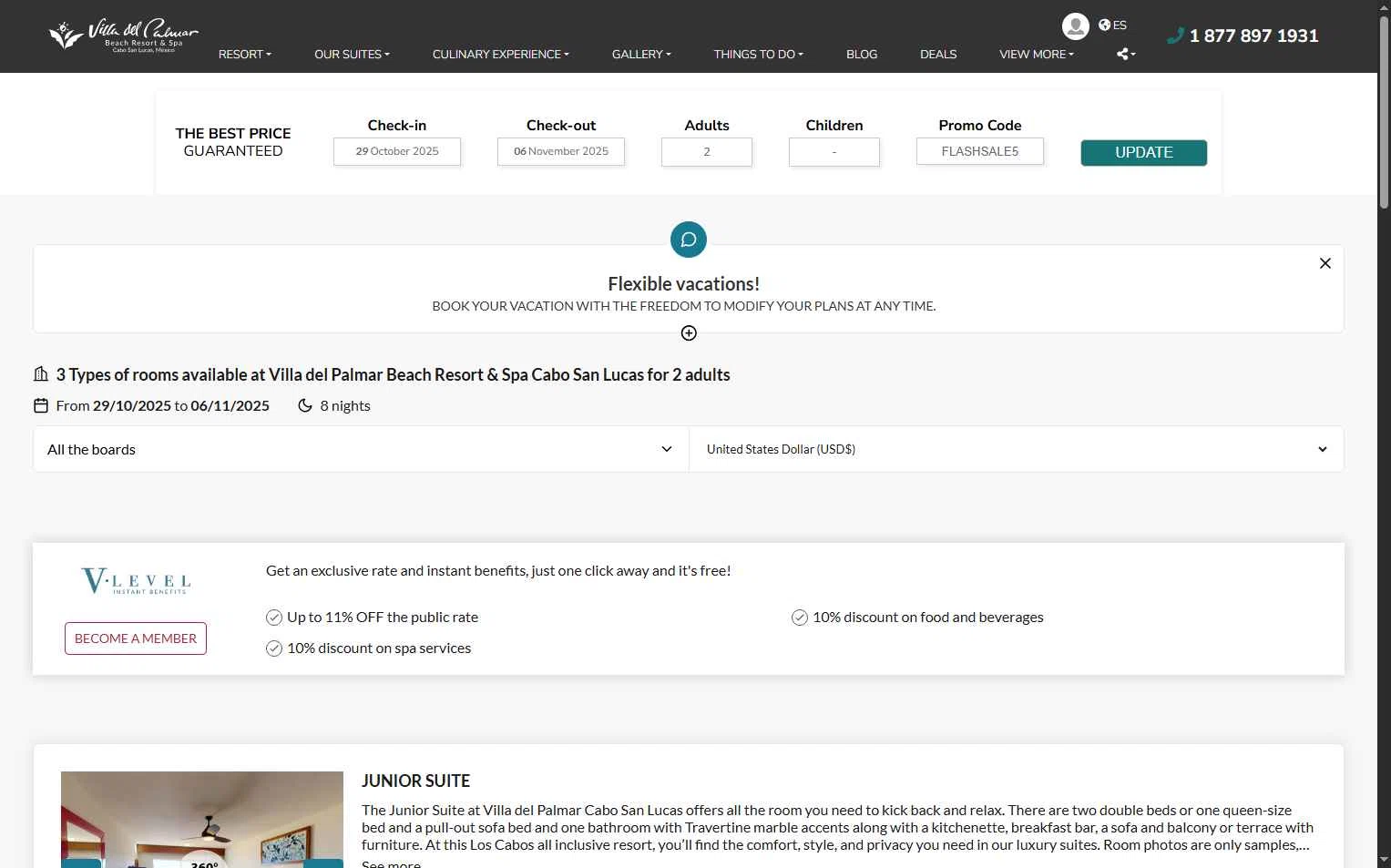 The Villa Group Resorts & Spas checkout page showing The Villa Group Resorts & Spas promo code box | Screenshot taken by SimplyCodes community member on Oct 3, 2025