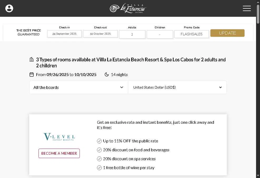 The Villa Group Resorts & Spas checkout page showing The Villa Group Resorts & Spas promo code box | Screenshot taken by SimplyCodes community member on Sep 18, 2025