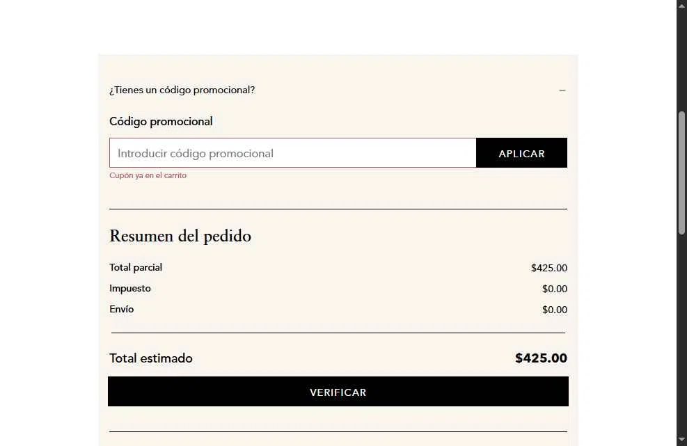 Vince Unfold checkout page showing Vince Unfold promo code box | Screenshot taken by SimplyCodes community member on Jan 27, 2026