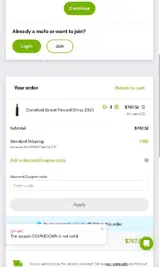 COUNTDOWN coupon verification screenshot