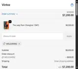 WELCOME92 coupon verification screenshot