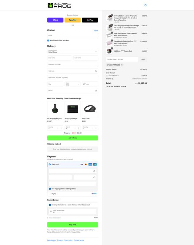 Vinyl Frog checkout page showing Vinyl Frog discount code box | Screenshot taken by SimplyCodes community member on Sep 12, 2025
