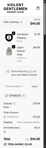 Violent Gentlemen coupon verification screenshot