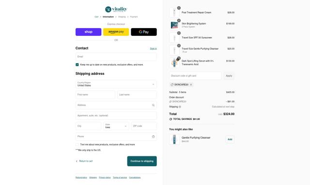 Vi Peel checkout page showing Vi Peel discount code box | Screenshot taken by SimplyCodes community member on Sep 12, 2025