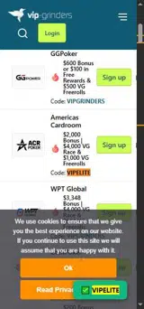 VIPELITE coupon verification screenshot