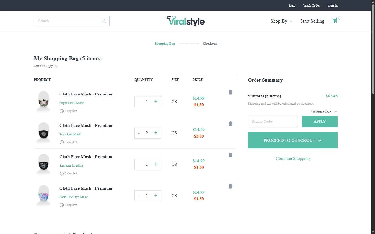 Viralstyle checkout page showing Viralstyle promo code box | Screenshot taken by SimplyCodes community member on Nov 28, 2025