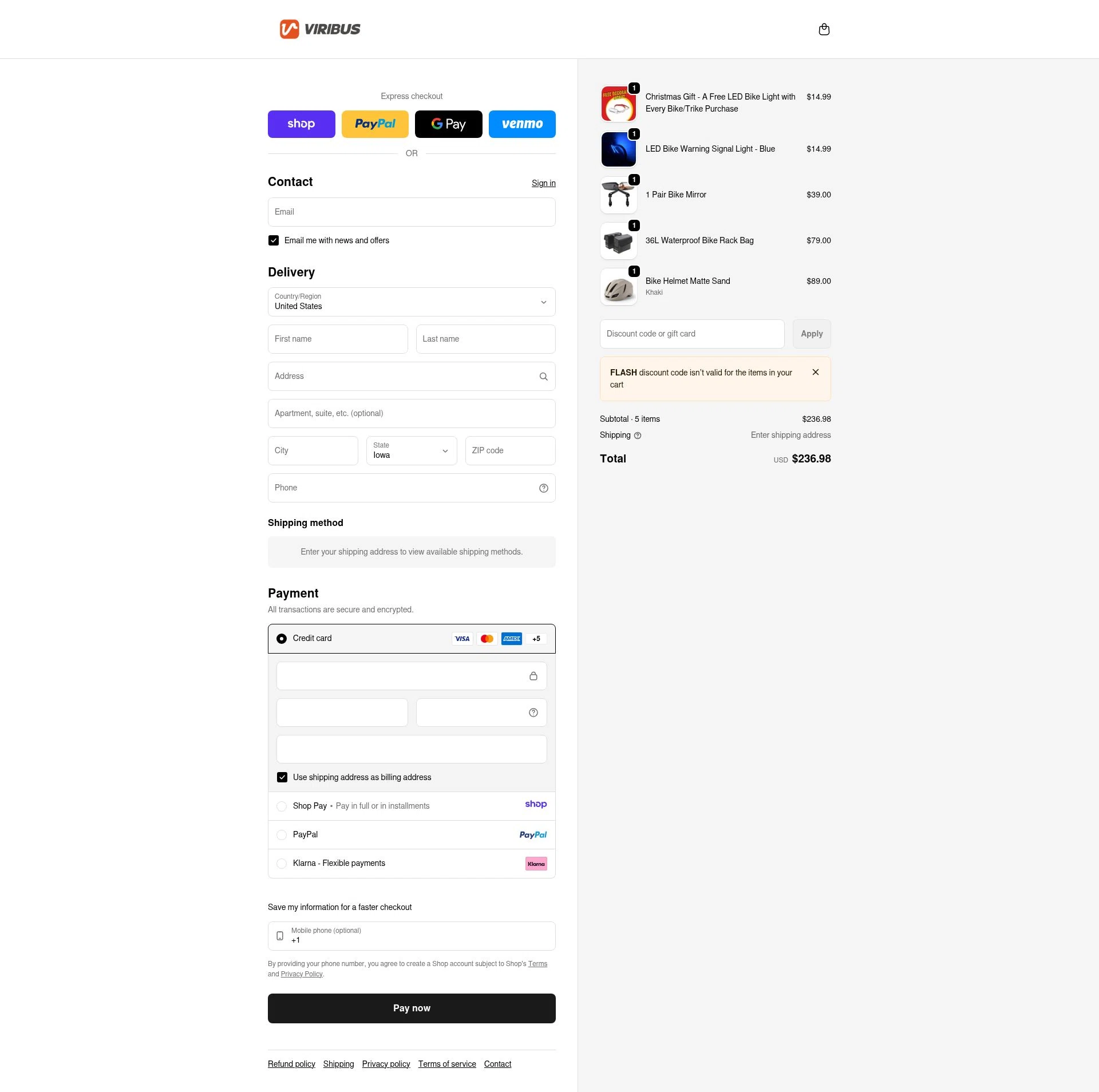 Viribus checkout page showing Viribus discount code box | Screenshot taken by SimplyCodes community member on Jan 8, 2026