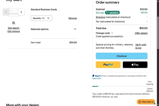 Vistaprint checkout page showing Vistaprint promo code box | Screenshot taken by SimplyCodes community member on Aug 25, 2025