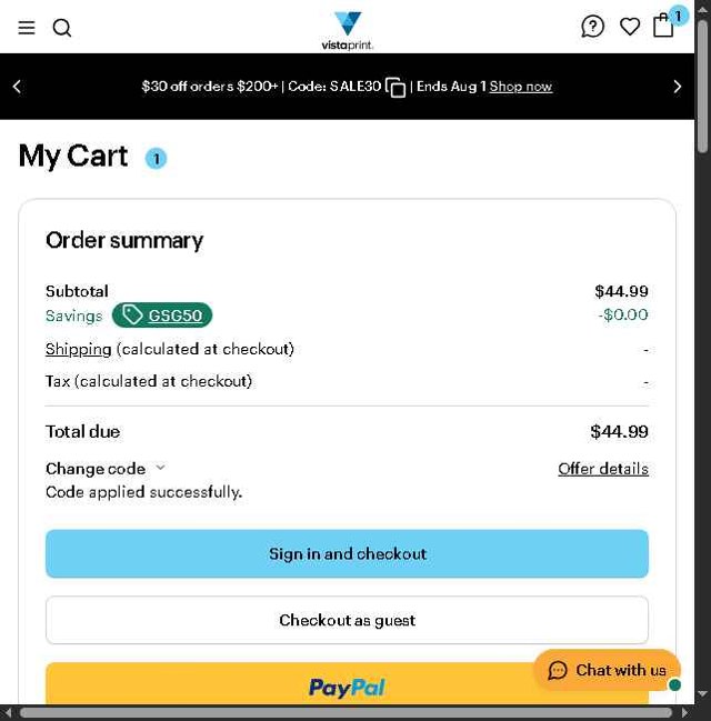 Vistaprint Promo Codes (24 Verified) - $50 Off Aug 2025