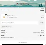 WELCOME15 coupon verification screenshot