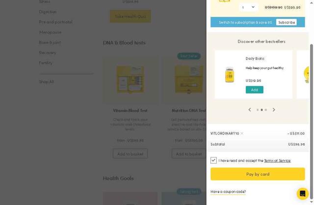 VITL checkout page showing VITL discount code box | Screenshot taken by SimplyCodes community member on Aug 16, 2025