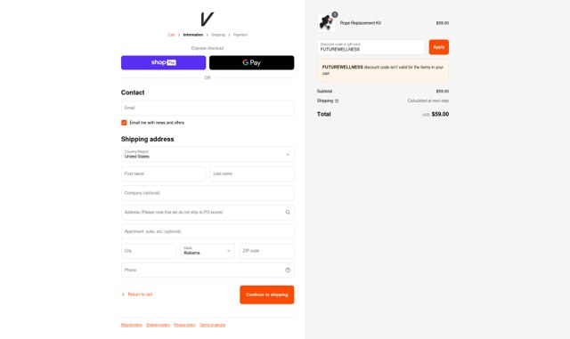 Vitruvian checkout page showing Vitruvian discount code box | Screenshot taken by SimplyCodes community member on May 6, 2025