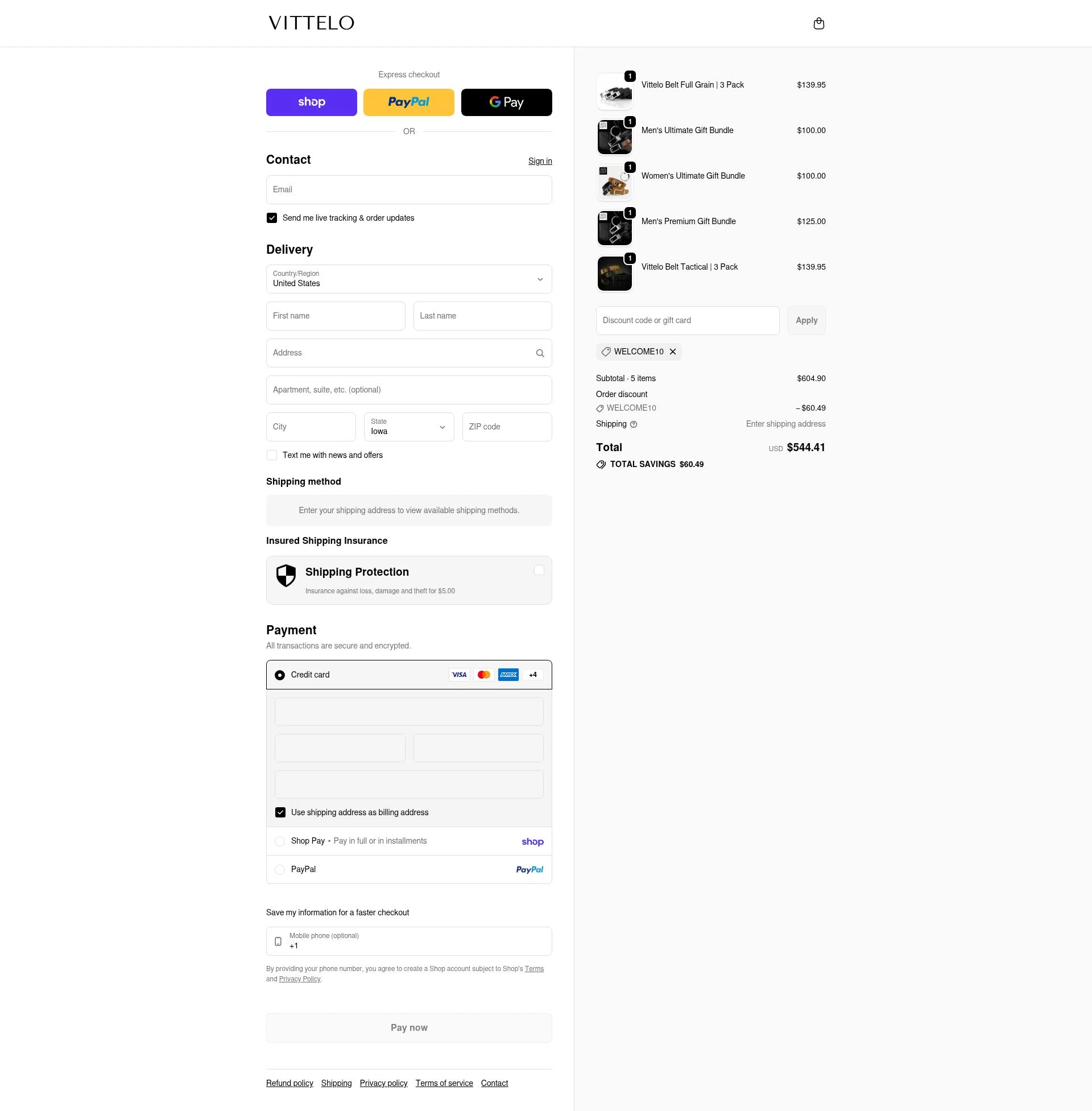 Vittelo checkout page showing Vittelo promo code box | Screenshot taken by SimplyCodes community member on Feb 11, 2026