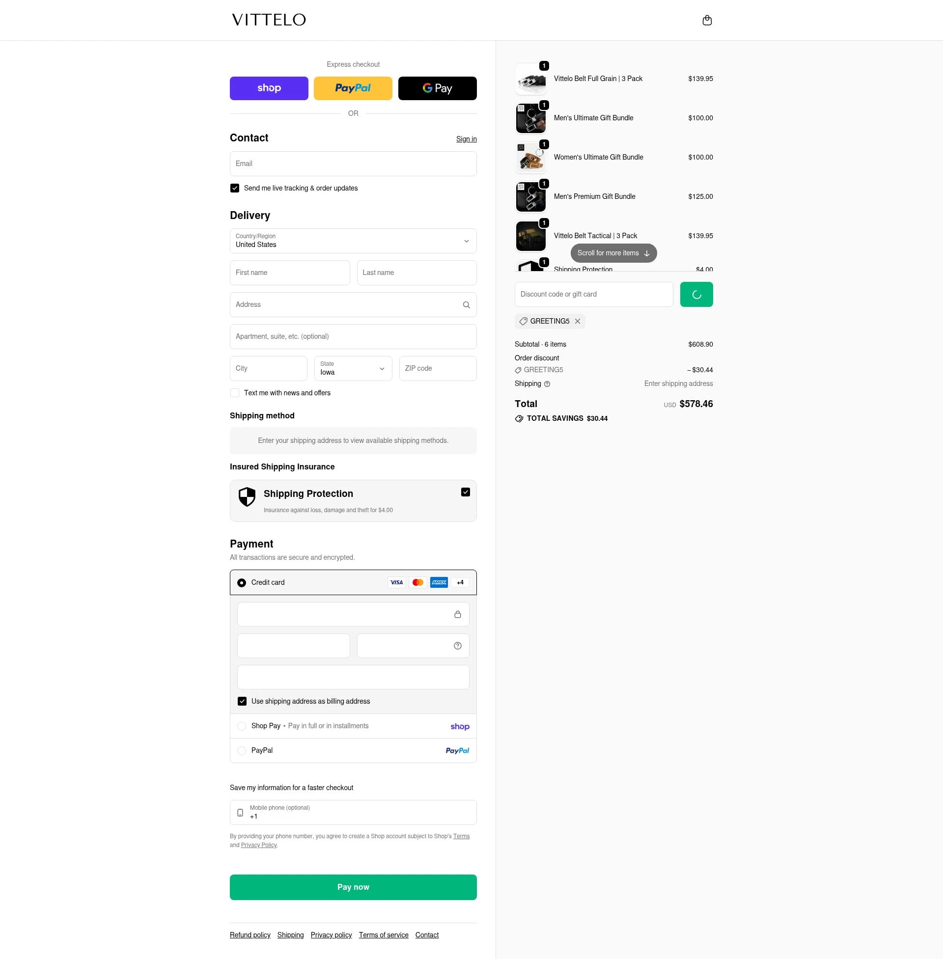 Vittelo checkout page showing Vittelo promo code box | Screenshot taken by SimplyCodes community member on Feb 16, 2026