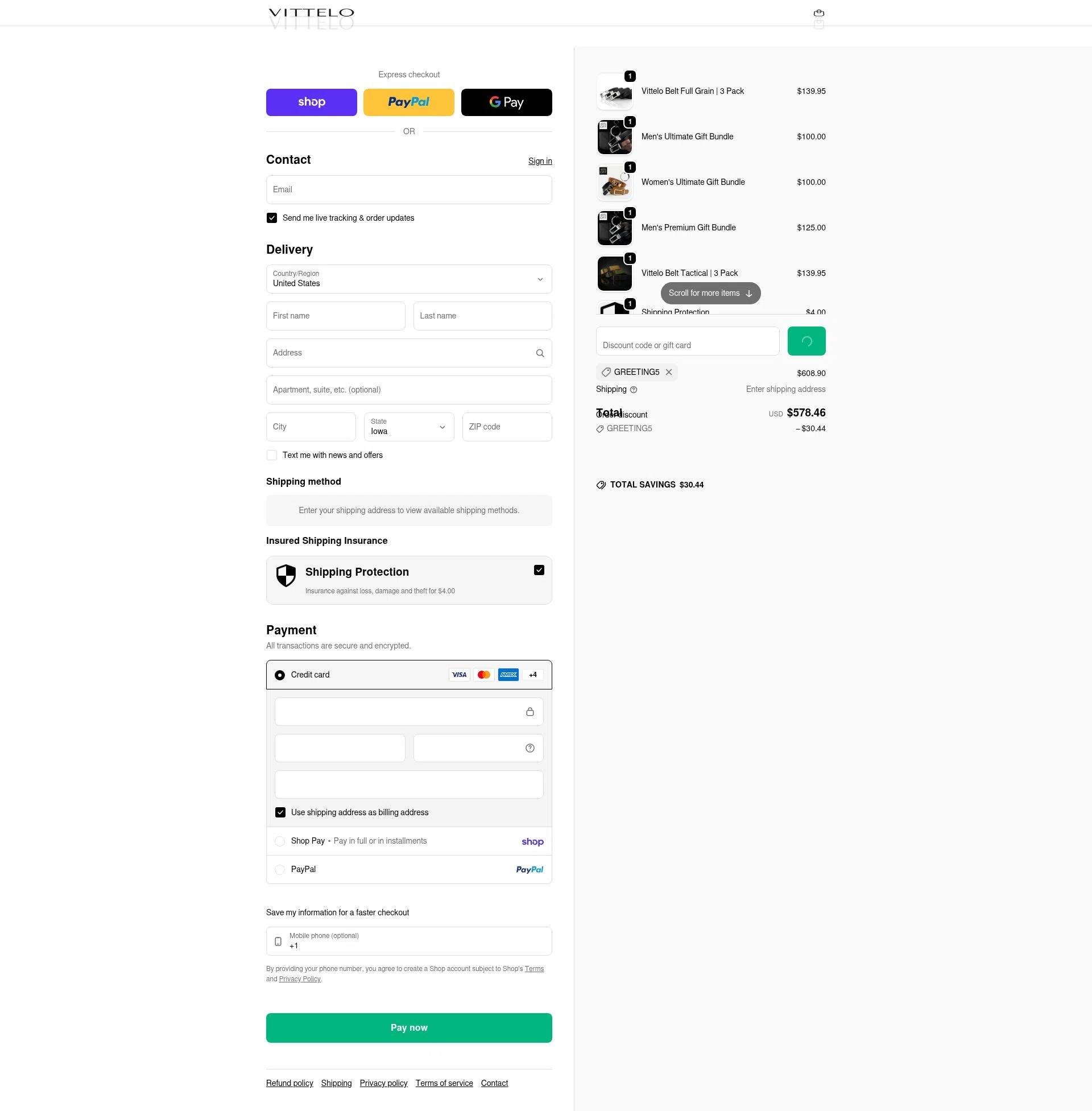 Vittelo checkout page showing Vittelo promo code box | Screenshot taken by SimplyCodes community member on Feb 25, 2026