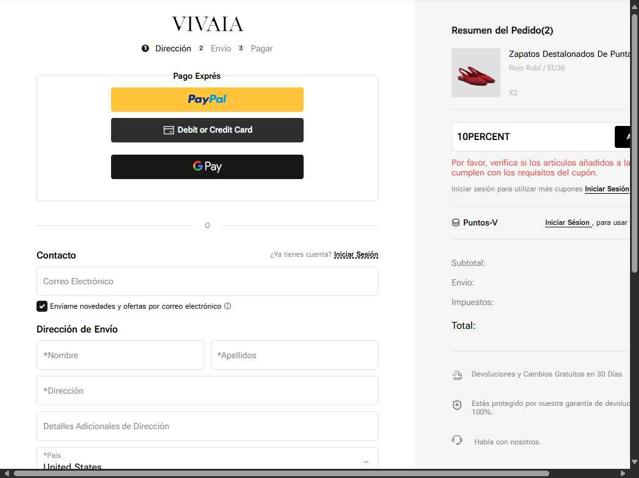 Vivaia checkout page showing Vivaia coupon code box | Screenshot taken by SimplyCodes community member on Jun 30, 2025