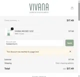 Vivana coupon verification screenshot