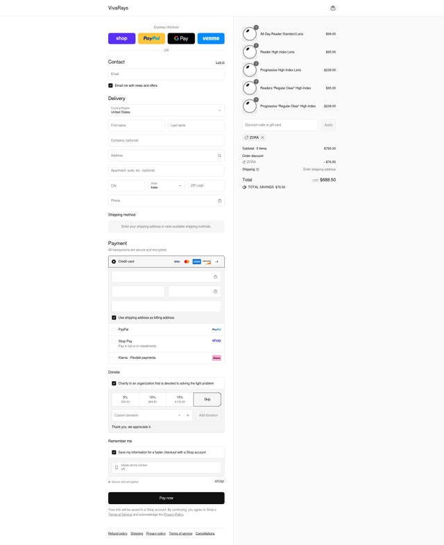 VivaRays checkout page showing VivaRays discount code box | Screenshot taken by SimplyCodes community member on Sep 6, 2025