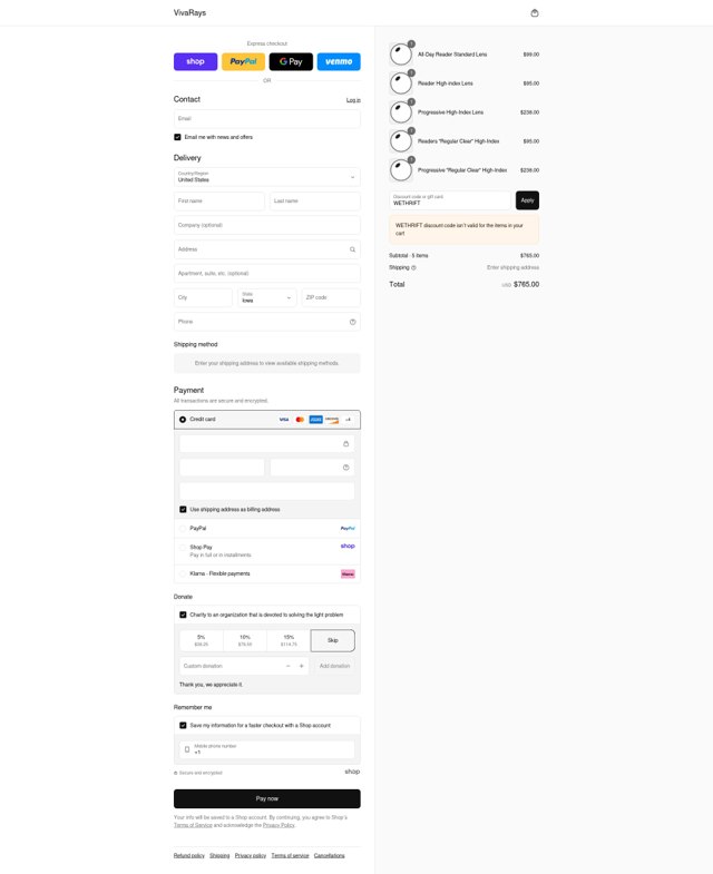 VivaRays checkout page showing VivaRays discount code box | Screenshot taken by SimplyCodes community member on Sep 6, 2025