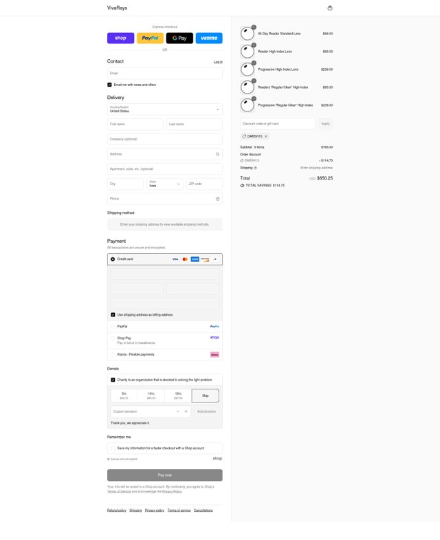 VivaRays checkout page showing VivaRays discount code box | Screenshot taken by SimplyCodes community member on Sep 6, 2025