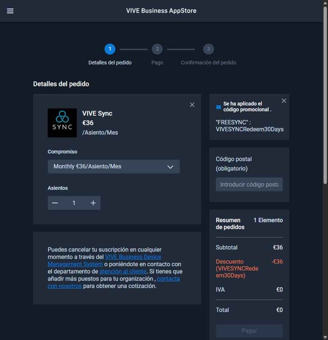 HTC VIVE checkout page showing HTC VIVE discount code box | Screenshot taken by SimplyCodes community member on May 14, 2025