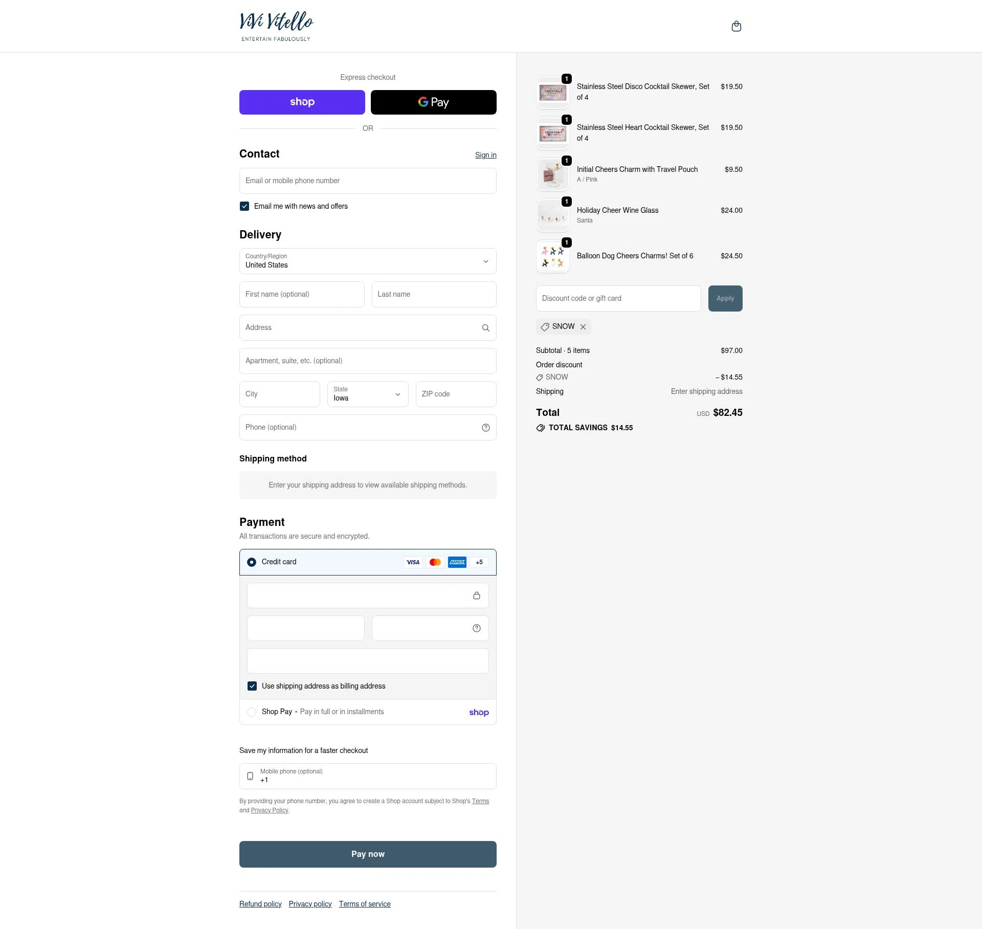 ViVi Vitello checkout page showing ViVi Vitello promo code box | Screenshot taken by SimplyCodes community member on Feb 5, 2026