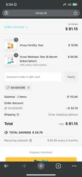 SAVEMORE coupon verification screenshot