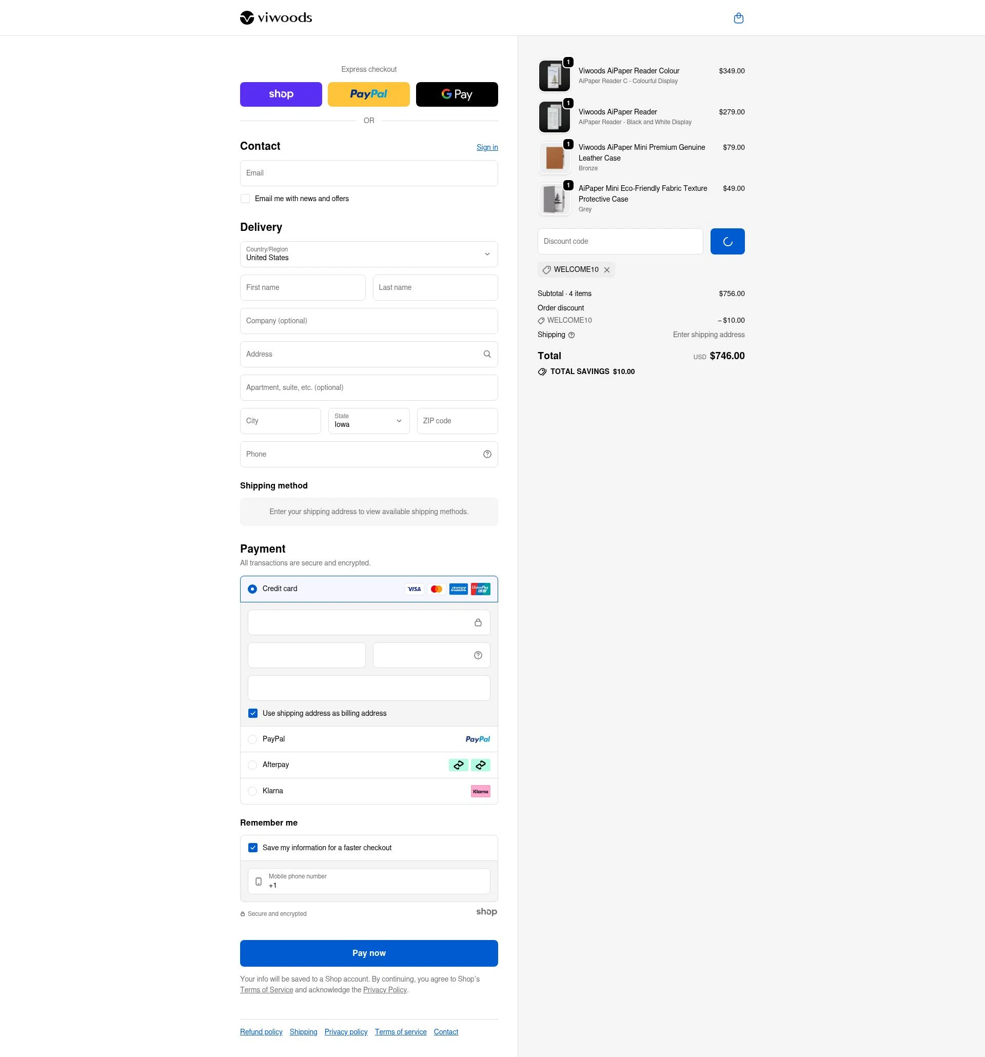 Viwoods checkout page showing Viwoods discount code box | Screenshot taken by SimplyCodes community member on Jan 28, 2026