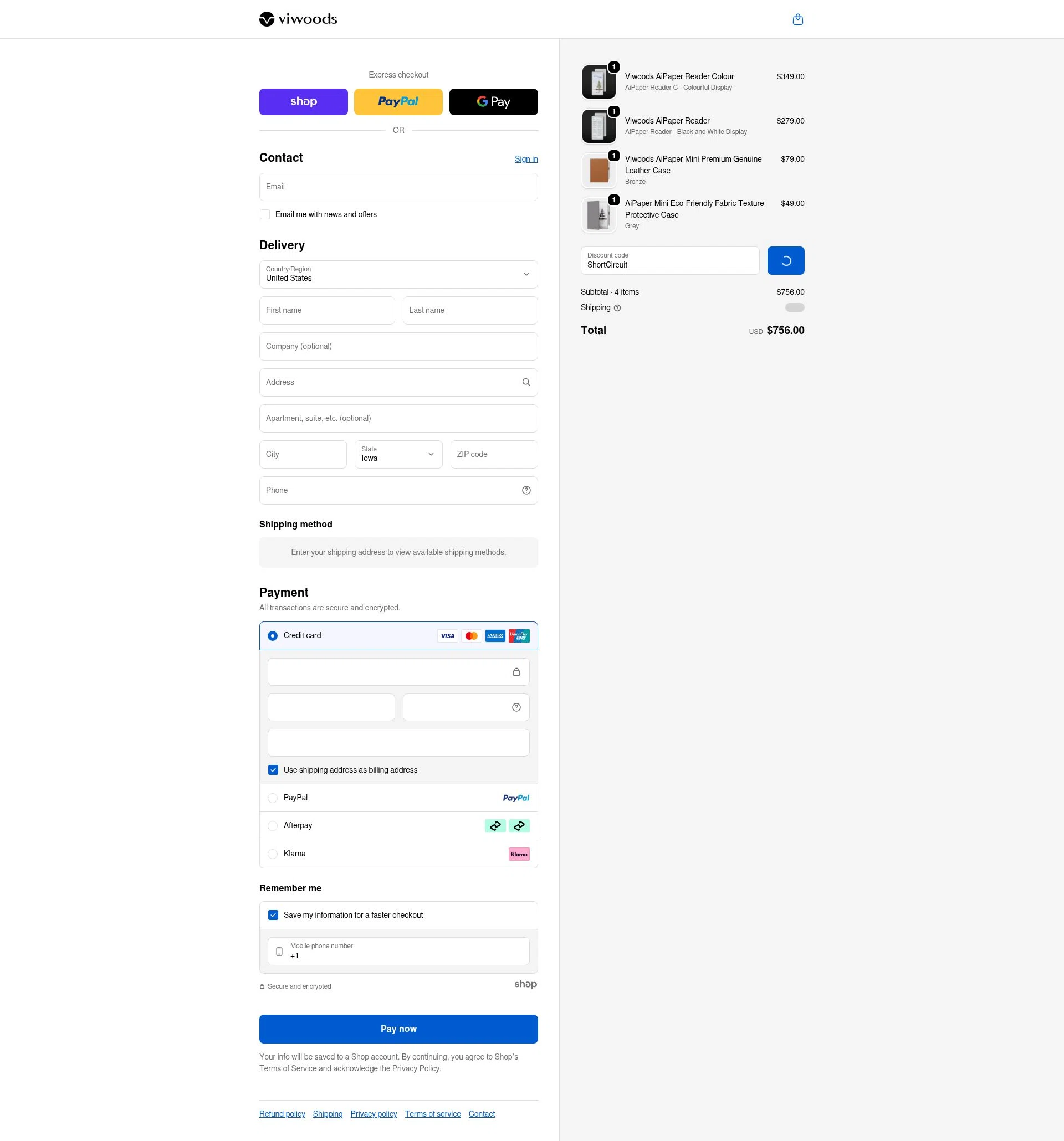Viwoods checkout page showing Viwoods discount code box | Screenshot taken by SimplyCodes community member on Jan 23, 2026