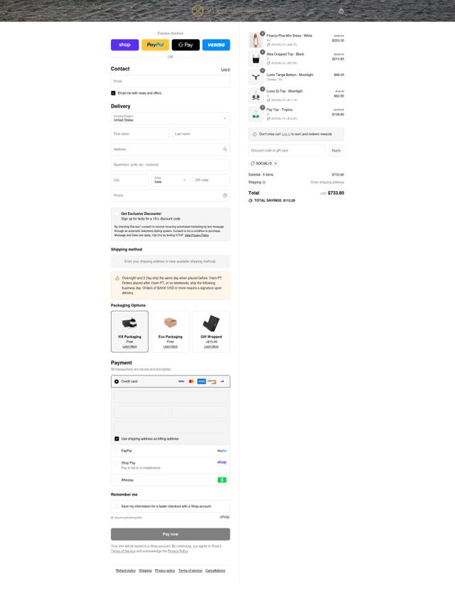 ViX Paula Hermanny checkout page showing ViX Paula Hermanny discount code box | Screenshot taken by SimplyCodes community member on Sep 8, 2025