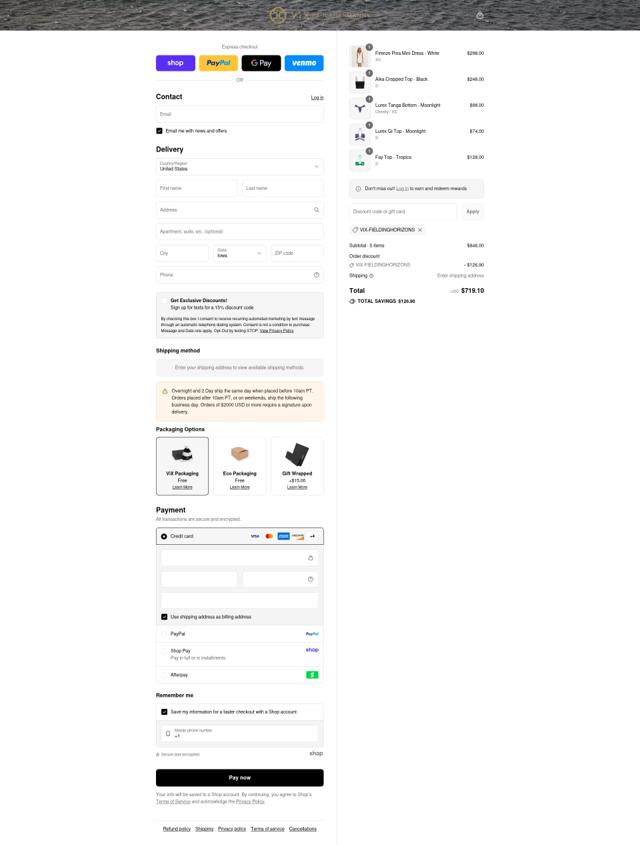 ViX Paula Hermanny checkout page showing ViX Paula Hermanny discount code box | Screenshot taken by SimplyCodes community member on Sep 8, 2025