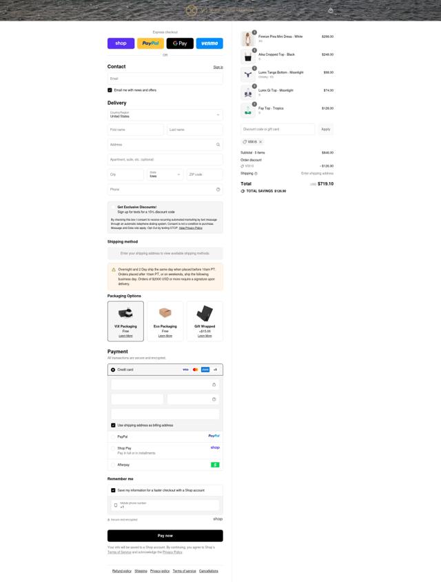 ViX Paula Hermanny checkout page showing ViX Paula Hermanny discount code box | Screenshot taken by SimplyCodes community member on Sep 12, 2025